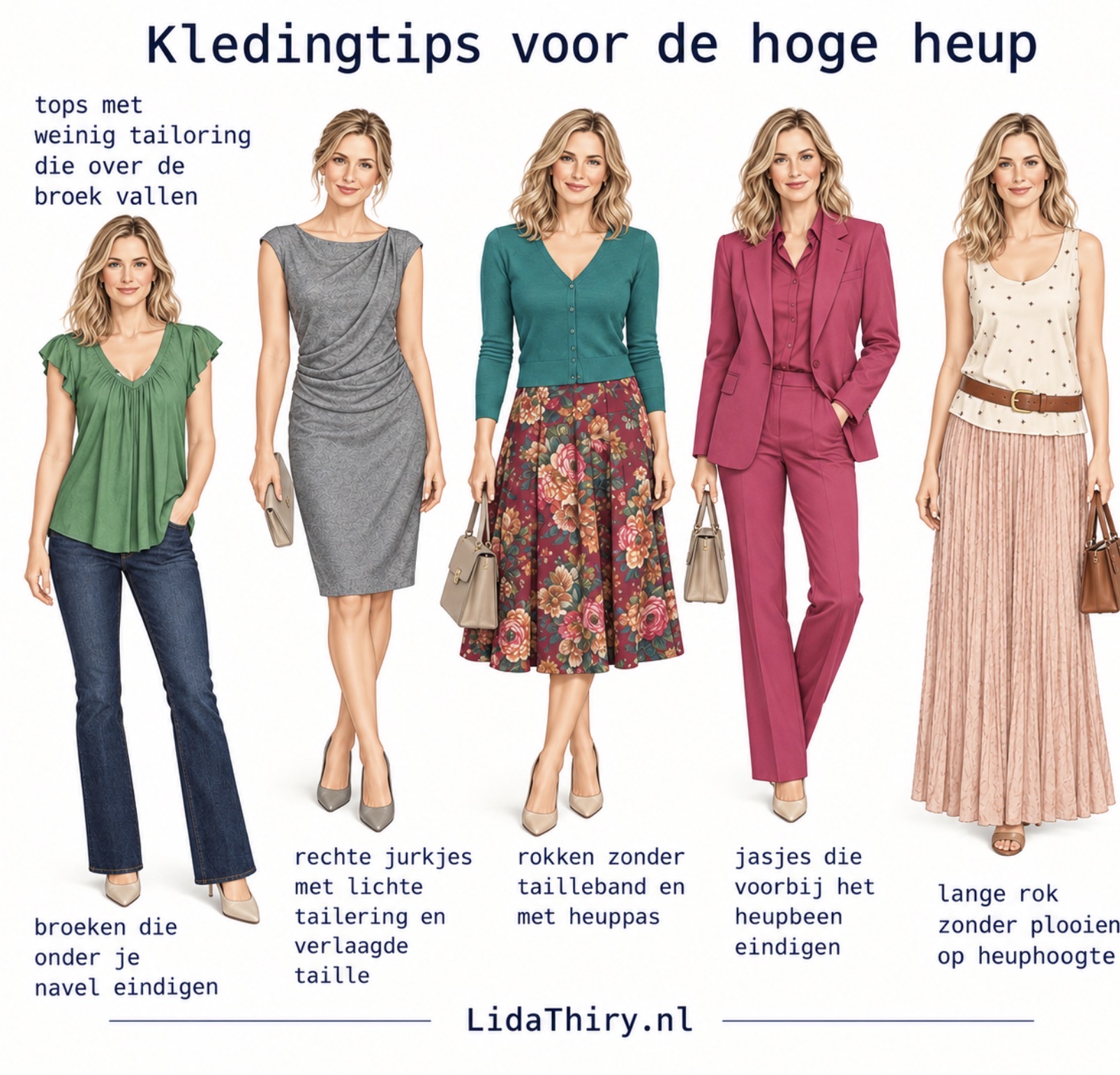 Heb jij een hoge heup?- Dan staan deze kledingmodellen je het mooist